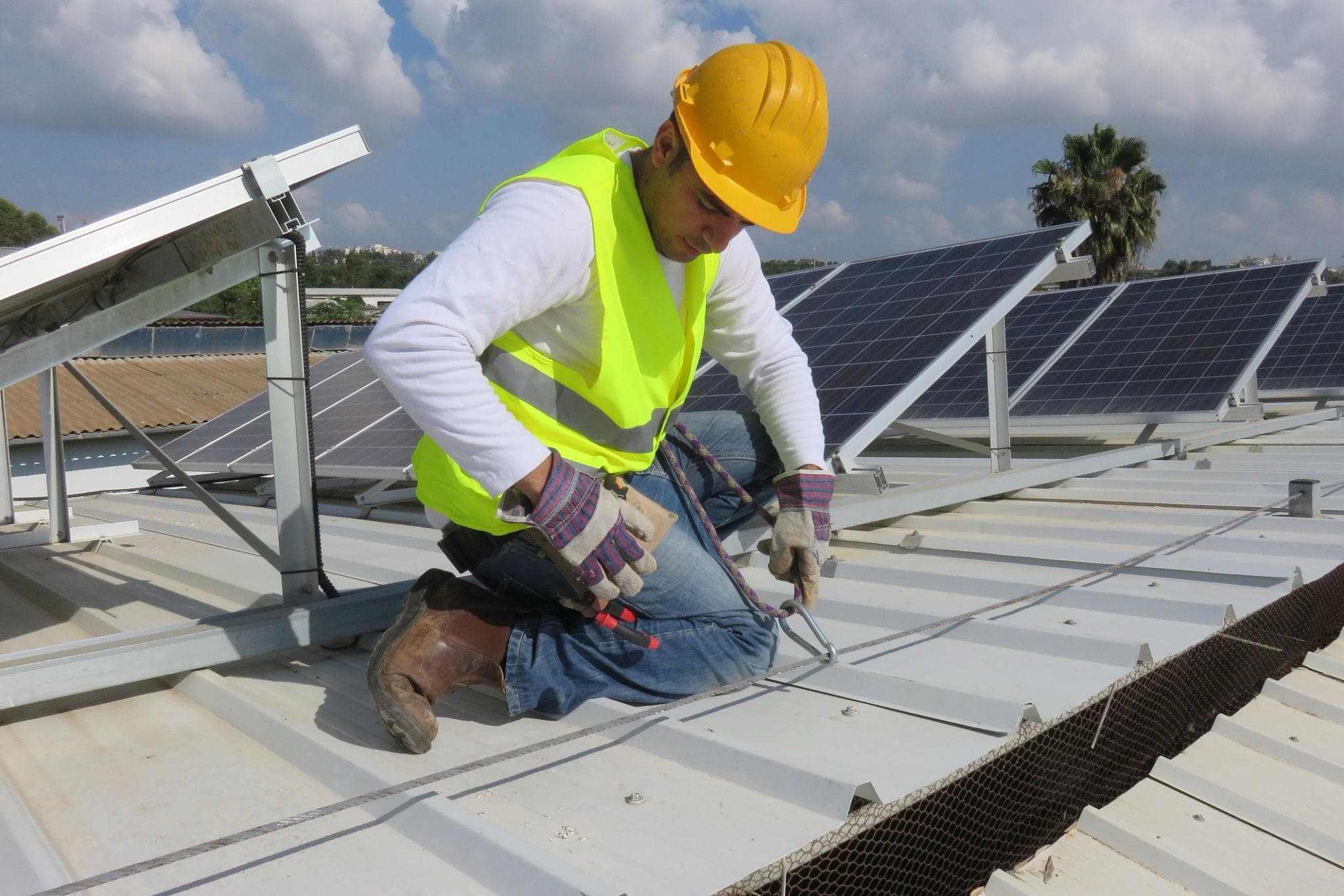 Solar system maintenance and battery support work